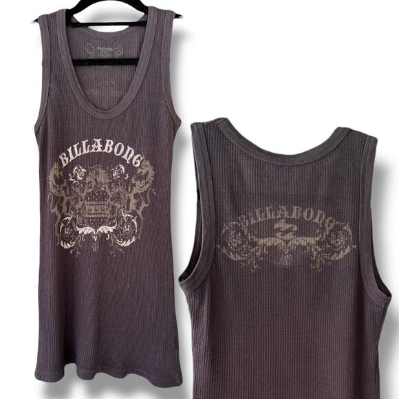 Billabong Women's Grey and Khaki Tank Top - Picture 1 of 7